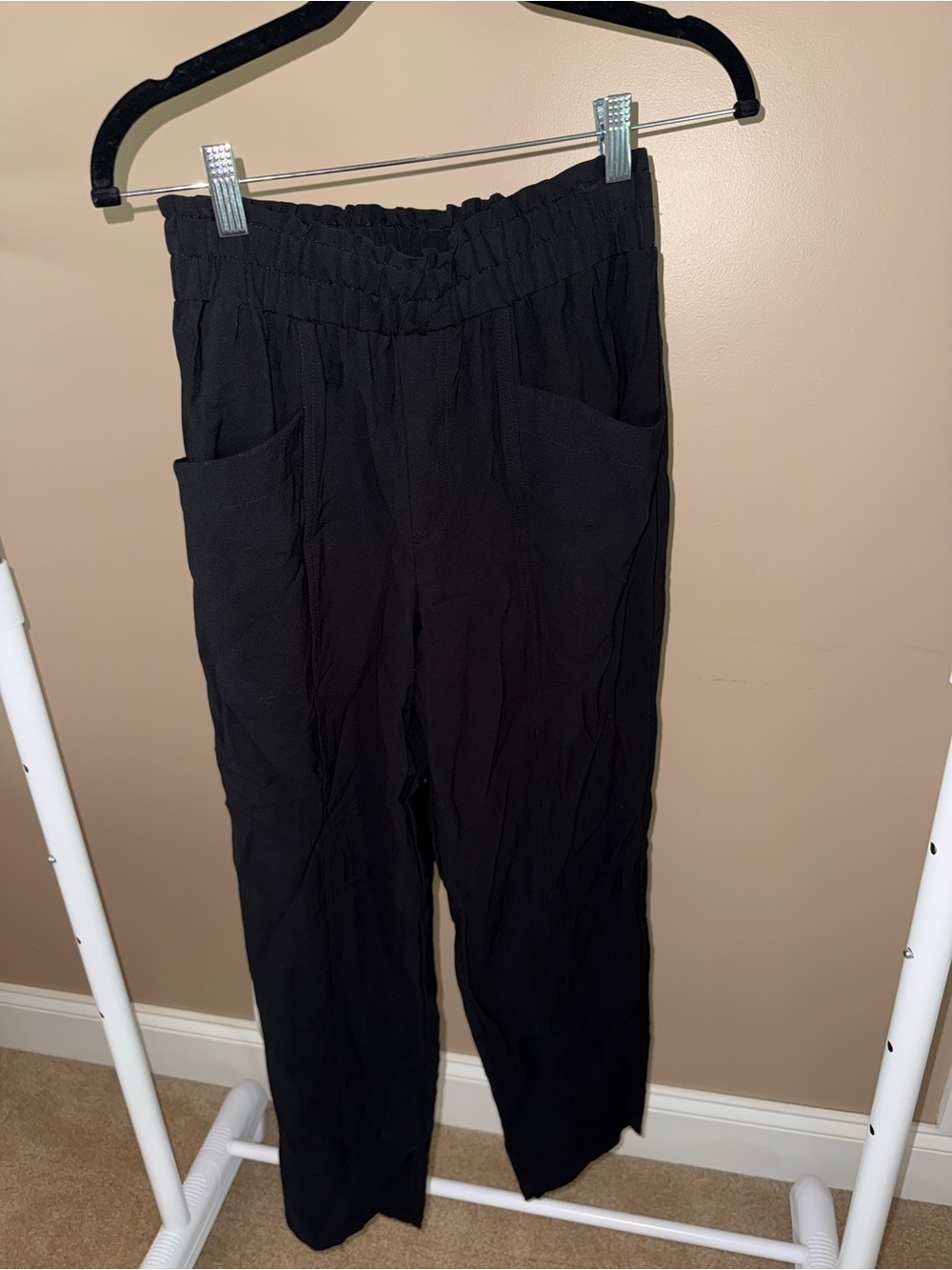 a new day Black Elastic Waist Pocket Trousers
